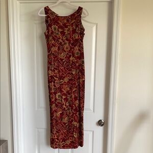 Vintage 90’s Earthtone Floral Coastal Cowgirl Midi Dress Size 7/8